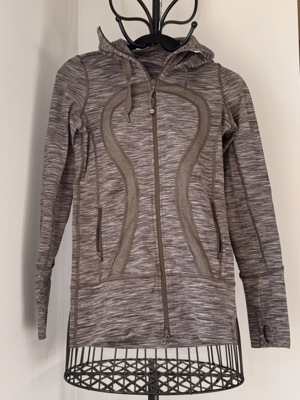 lululemon athletica gray space-dye hooded varsity jacket